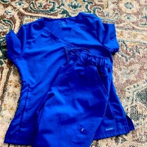 Cobalt blue Jaanuu Scrub Jogger set